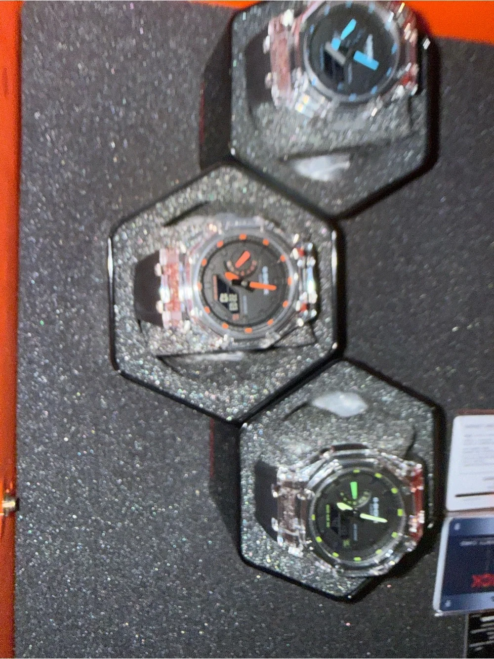 Casio G Shock Ap mods Clear Case Black Strap Men's lot -3